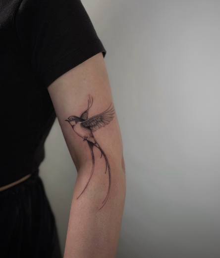 Tatuatge d’una oreneta al braç, treball d’Ariadna